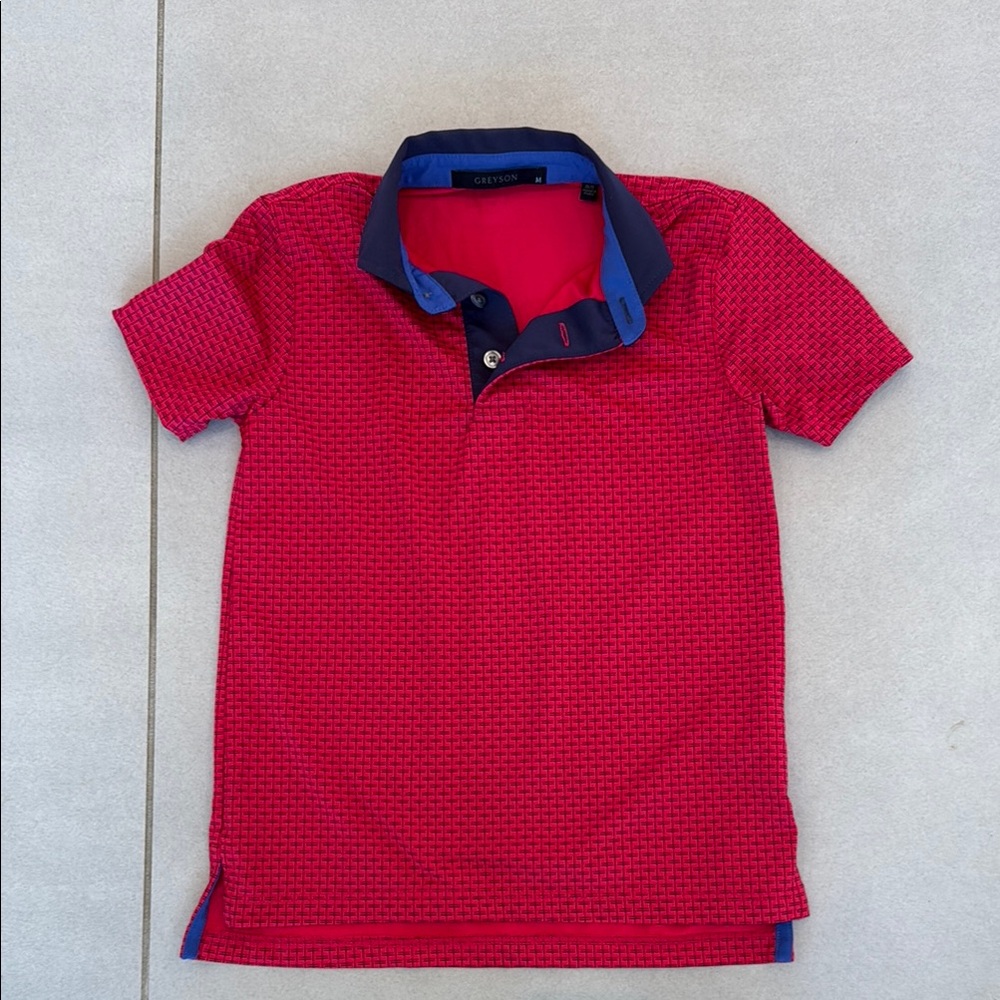 GREYSON PUPS Red and Blue Polo Shirt